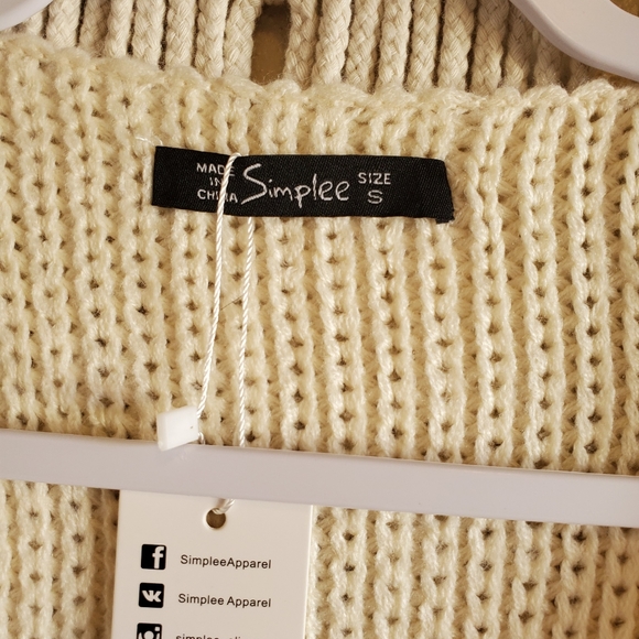 NEW SIMPLEE Knit Striped Open Duster Cardigan S - Picture 7 of 8